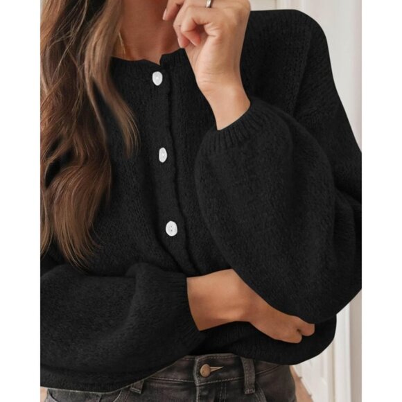 Women’s Knit Cardigan Long Sleeve Button Up Casual Outerwear - Picture 4 of 5